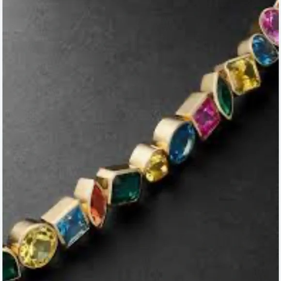 NWT 🤎💙💚 Camila Coelho Gorgeous Multicolor Cubic Zirconia Necklace - Picture 14 of 14